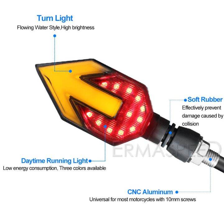 ลูกศรสีเหลืองอำพันตัวชี้วัดทิศทางไฟ-led-ต่อเนื่องรถจักรยานยนต์21ดวง-led-ไฟเลี้ยวทิศทางสัญญาณ-drl-อุปกรณ์-lampu-jalan-ในเวลากลางวัน