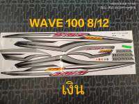 สติ๊กเกอร์ เวฟ WAVE 100 UBOX สีเงิน ปี 2008 รุ่น 12