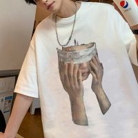 S-7XL Oversized Men T Shirt Casual Trendy Short Sleeve Loose Cotton Tshirt Oversize Plus Size T-shirts Couple Print Graphic Tees Mens Clothing