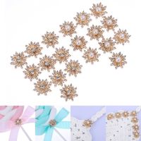 【cw】 Craft Hairpin Accessories Flatback Clothing Decoration Pearl Buckle Apparel Sewing Snowflake Buttons Rhinestone Button