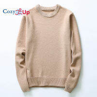 Cozy Up เสื้อกันหนาวแขนยาว,คอกลมสีพื้นลำลองนุ่มสวมใส่สบาย