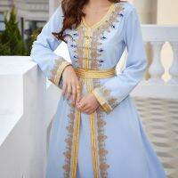 Gaun Ramadan Femme Kaftan ดูไบอบายา Wanita Dubai Mewah Arab Turki อิสลามฮิญาบมุสลิม Gaun อินเดีย Gaux Malam Panjang Untuk Wanita