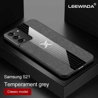 LEEWINDA เคสโทรศัพท์ Samsung Galaxy S21,อีกสามต่อสู้ผ้ารูปแบบเกราะขอบนิ่มกันกระแทกฝาหลัง