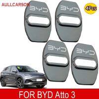 For BYD ATTO 3 EV 2022 2023 Car Door Lock Cover Emblems Case Stainless Steel Film Interior Trim Antirust Accessories 4PCS