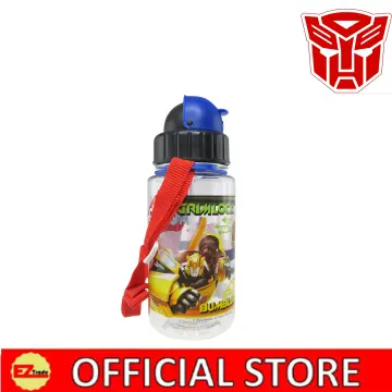 Transformers 600ml Water Bottle with Pop-up Straw