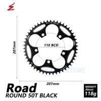 จักรยานเสือหมอบเฟืองแคบกว้างกลม110 Bcd จานหน้าจานข้อเหวี่ยงจักรยานถนนพับจานฟันสำหรับ50T 52T 54T 56T 58T