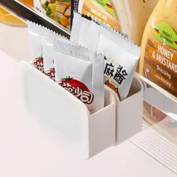 2pcs Mini Refrigerator Storage Box For Condiment Sachets