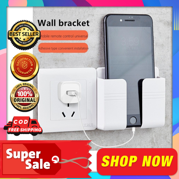 Universal flexible mobile phone holder with adhesive charging hanging