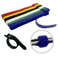 30pcs 1.2X15CM Adhesive Fastener Tape Reusable ties Hook and loop fastener Tape Nylon Cable Ties Strap wire