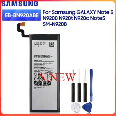 แบตเตอรี่ แท้ Original Samsung เปลี่ยนแบตเตอรี่ EB-BN920ABA สำหรับ Samsung GALAXY หมายเหตุ5 SM-N9208 N9208 N9200 N920t N920c Note5 EB-BN920ABE ส่งตรงจาก กทม. รับประกัน 6เดือน