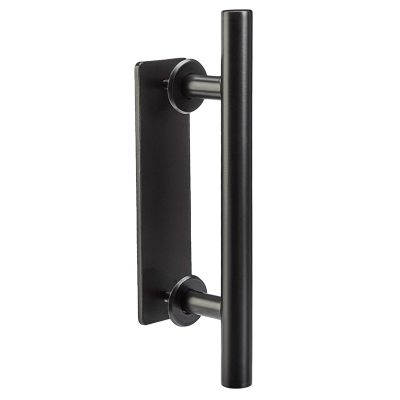 Circular Door Handle Set-Straight Bar Wooden Door Indoor Sliding Door Handle Lightweight Circular Handle Black