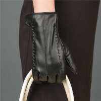 （HOT) ถุงมือหนังผู้หญิง PU หนังเทียมกันน้ำและกันหิมะขับรถกลางแจ้งขี่ถุงมือแฟชั่นรถยนต์ไฟฟ้า