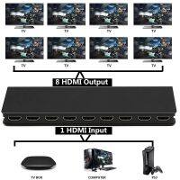 4K 1x 8ตัวแยก HDMI 1ถึง8เสียงตัวแปลงวิดีโอจอแสดงผลหลายหน้าจอสำหรับ PS3 PS4กล้อง DVD แล็ปท็อป PC ไปยังจอทีวีโปรเจคเตอร์