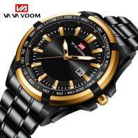 Shrimp skin black and gold watch fashion students business calendar strip luminous watch men --Mens Watch238812☈☬○