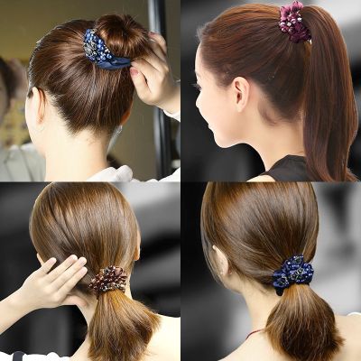 Korean exquisite ponytail binding new Sen leather band womens head binding Bracelet dual-purpose large intestine hair ring head rope