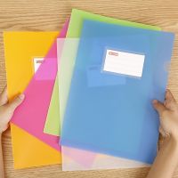 1Pcs New L-shape A4 Clear Colorful Document Bag Paper File Folder Stationery Holder School Office Case Waterproof PP 5 Colors