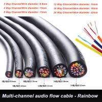 Kabel Multi-Core 1-10m kabel pelangi 2/4/8/12/16/24 cara tembaga kabel Multi-Core Audio sinyal panggung LED Teknik kabel Multi-Core