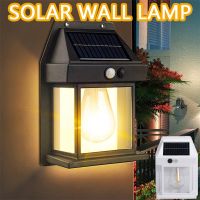 Solar Wall Light Tungsten Wall Lamp Outdoor Motion Sensor Lamp Vintage Decorative Lamp 3Modes For Garden Yard Wall Decor