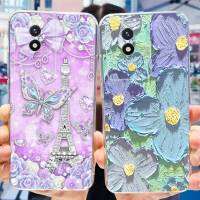 เคสฝาหลัง VivoY02เคสใส่โทรศัพท์ลายดอกไม้ TPU ใส Y02 Vivo 2022เคสมือถือซิลิโคนนิ่ม