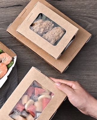 กล่องใส่เค้ก กล่องใส่ขนม กล่องอาหาร กล่องสี่เหลี่ยมผืนผ้าหน้าต่างใส (แพ็ค 25ใบ)