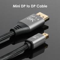 B0305 Mini DP 8K/60Hz ไปยัง DP สายเคเบิลตัวผู้กับตัวผู้1.4สายอะแดปเตอร์