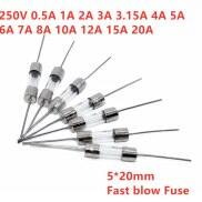 Cầu chì 0.1A 1A 20 cái 4A 5A 8A 15A 5x20mm ngắt nhanh thẳng 2A 6A 10A 3A