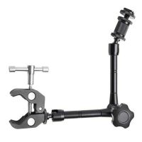 ’【‘【；=- 11Inch Aluminum Articulating Friction Magic Arm Super Crab Clamp With Hot Shoe For LED Light Rig LCD Monitor Flash DSLR Camera