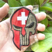 【YF】☏  Switzerland Flag Embroidered Patches SPARTAN HELMET Molon Labe badges