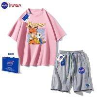 【July hot】 NASA joint cartoon Nick short-sleeved printed T-shirt ing loose suit