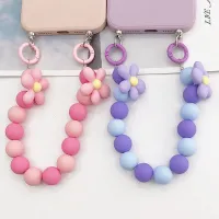 Phone Chains Candy Color Acrylic Cellphone Lanyard Hand-held Telephone Strap Colorful Beads Phonecase Charm Jewelry Accessories