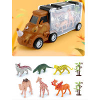 MagiDeal Dinosaur Car Animals Toy Set Transport Carrier Toy Children Toddler Kids