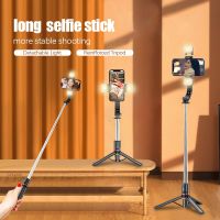 FGCLSY Bluetooth Foldable Wireless Selfie Stick with Fill Light Shutter Remote Control Take Pictures Tripod For IOS Android