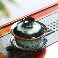 Creative Japanese Ceramics Gaiwan Cups Saucer Lid Kit Kung Fu Tea Set Tea Bowl Tianmu Home Tea Tureen Home Travel Kettle Crafts