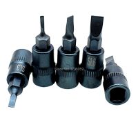 5 Piece Slotted Kunci Soket Sedikit Set 1/4 Mendorong Soket Adaptor Slotted Obeng Sedikit SL2 SL3 SL4 SL5 SL6 daya Alat Soket Sedikit