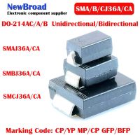 10PCS SMD TVS Diode Unidirectional SMAJ36A CP SMBJ36A MP SMCJ36A GFP Bidirectional SMAJ36CA YP SMBJ36CA CP SMCJ36CA BFP DO-214A WATTY Electronics