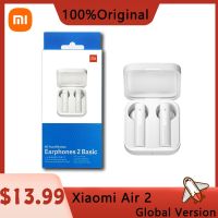 [2023ใหม่] Xiaomi แอร์2หูฟังบลูทูธไร้สายดั้งเดิมทุกรุ่น5.0แบตเตอรี่20ชั่วโมงชุดหูฟังระบบสัมผัสหูฟังควบคุมการเล่นเกม