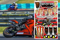 สติ๊กเกอร์แต่งรถ Sticker Logo Monster Energy Mon987 สีส้ม ติดรถมอเตอร์ไซค์ บิ๊กไบค์ ติดกระจก แต่งรถรถยนต์ รถกระบะ ติดข้างรถ ติดหมวกกันน็อค จำนวน 1 แผ่น