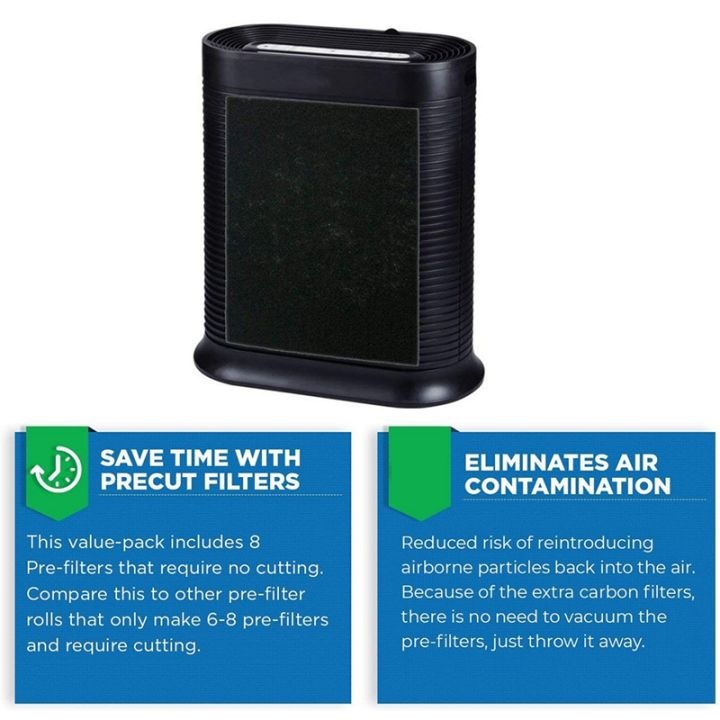 8pcs-premium-carbon-activated-pre-filters-เครื่องฟอกอากาศอุปกรณ์เสริมสำหรับ-honeywell-hpa100เครื่องฟอกอากาศ