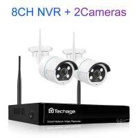 Techage HD 3MP ระบบกล้องไร้สาย Wi-Fi Luar Ruangan กล้อง IP สองทางบันทึกเสียงมนุษย์ Detetcion CCTV รักษาความปลอดภัยในบ้าน P2P วิดีโอ