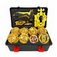 8 pcs Golden Beyblade Gyro Burst พร้อม Launcher กล่องเก็บแบบพกพาเด็กชุดของขวัญของเล่นสำหรับ Boys