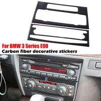 Car Center Console CD Panel Sticker Real Carbon Fiber Trim Fit For BMW 3 Series E90 E92 E93 2005 2012 Decorative Strip