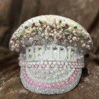 Silver Sequin Diamond Hat Wedding Party Props Bar Makeup Ball Straight Cap