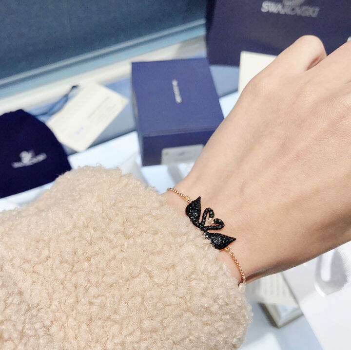 original-แท้จริง-swarovski-womens-double-symmetrical-swan-bracelet-กำไลสาว