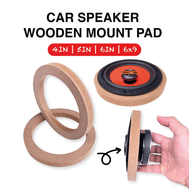 2PCS Car Speaker Mount Pad Wooden Base Adapter Spacer 4in 5in 6in 6*9