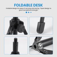 Foldable Tripod Desktop Microphone Stand Holder for Podcasts, Online Chat, Conferences, Lectures,Meetings, and More