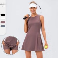 Two Pieces Women Tennis Skirt With Pocket Naked Feel Breathable Golf Skirt+Fitness Sports Yoga Short Clothing Sport wear Female