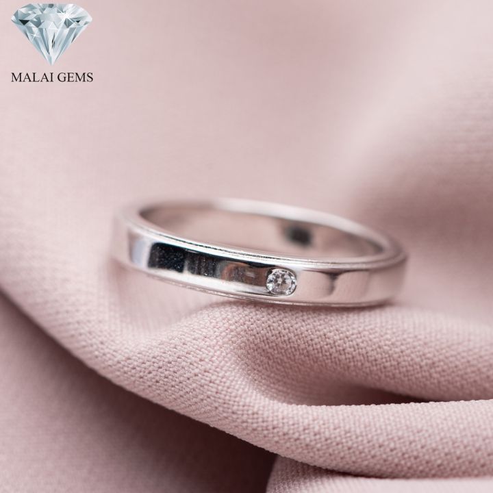malai-gems-แหวนเพชร-คลาสสิค-แหวนเกลี้ยง-ประดับเพชร-เงินแท้-925-เคลือบทองคำขาว-ประดับเพชรสวิส-cz-รุ่น-291-rk0041-แถมกล่อง