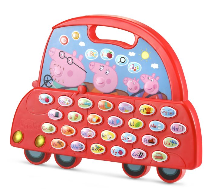 นำเข้า-กระดานสอนภาษาและการออกเสียง-เปป้าพิก-vtech-peppa-pig-learn-and-go-alphabet-car-learning-toy-with-handle-ราคา-1290-บาท