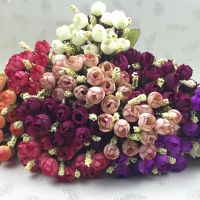 【hot】❄  New Arrival 15 heads/bouquet bud roses bract simulation flowers silk rose decorative Flowers decorations for Wedding