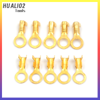 HUALI02 5.2ชิ้นขั้วกลมทองเหลืองทองแหล่งจ่ายไฟฝาครอบกันฝุ่น